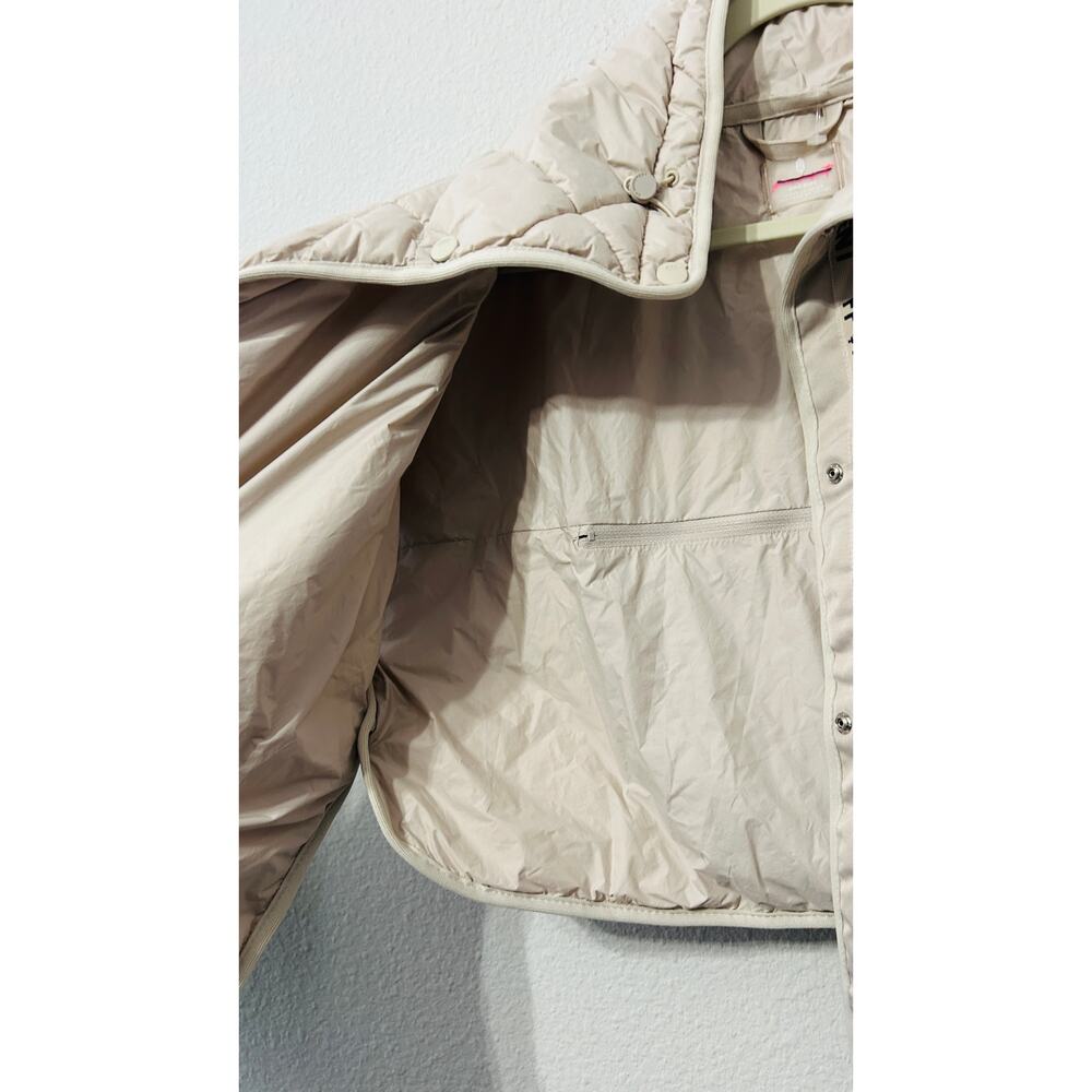 NEW Free People Chill Out Packable Puffer Poncho Scarf Jacket in Ivory One Size - Picture 11 of 12